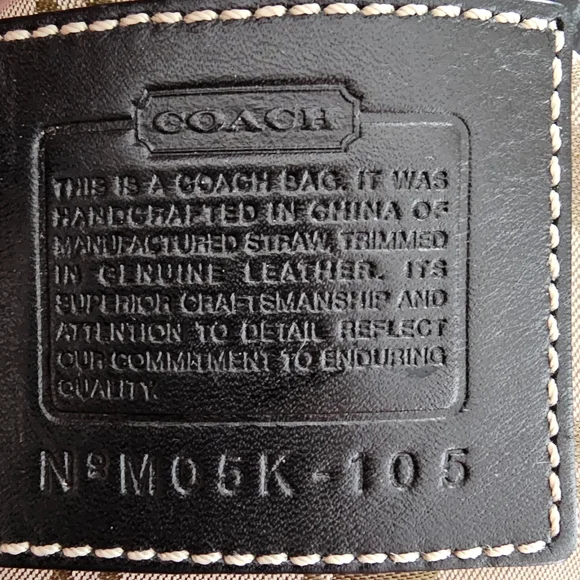 Vintage Coach Legacy Leather Trimmed Manufactured Straw Hobo Shoulder Bag - Picture 16 of 16